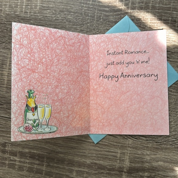 Leanin’ Tree Cards Anniversary Cute Vintage Love Voila Champagne Roses Valentine - Picture 2 of 7